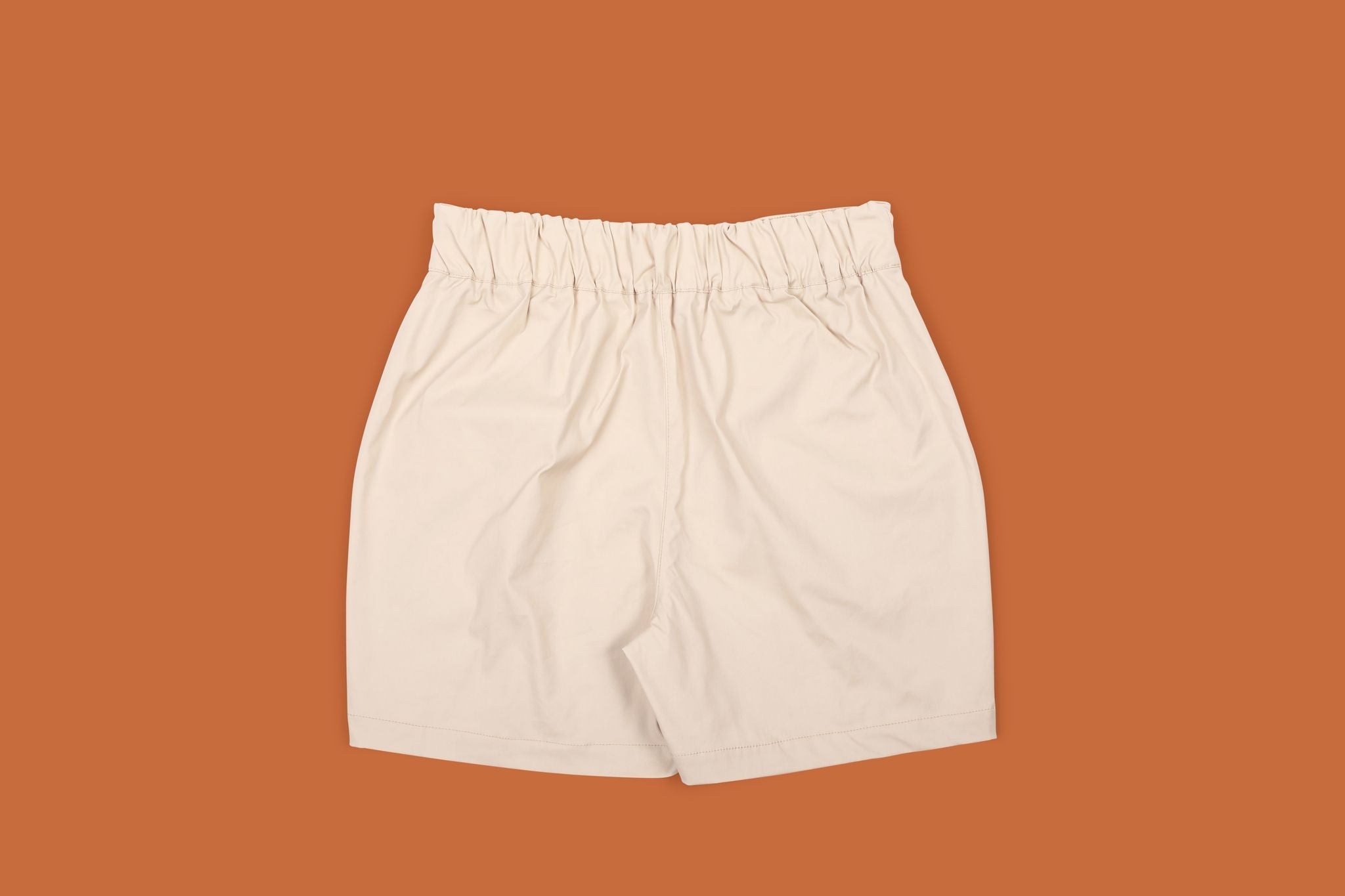 Sustainably made comfortable light khaki colored shorts